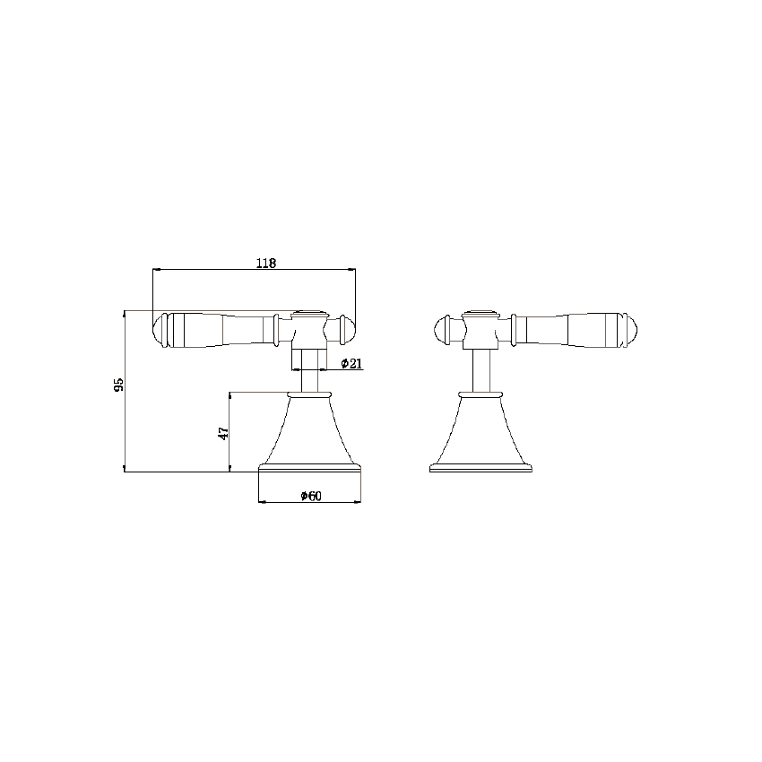 Clasico Wall Top Assemblies in Brushed Nickel