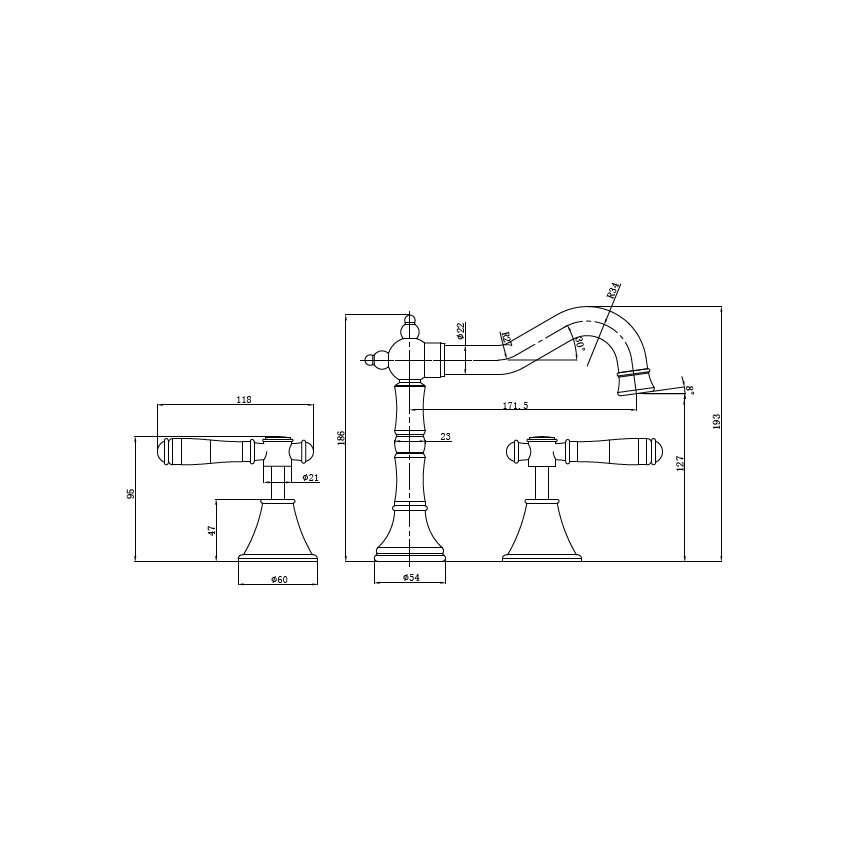 Clasico Basin Set Chrome