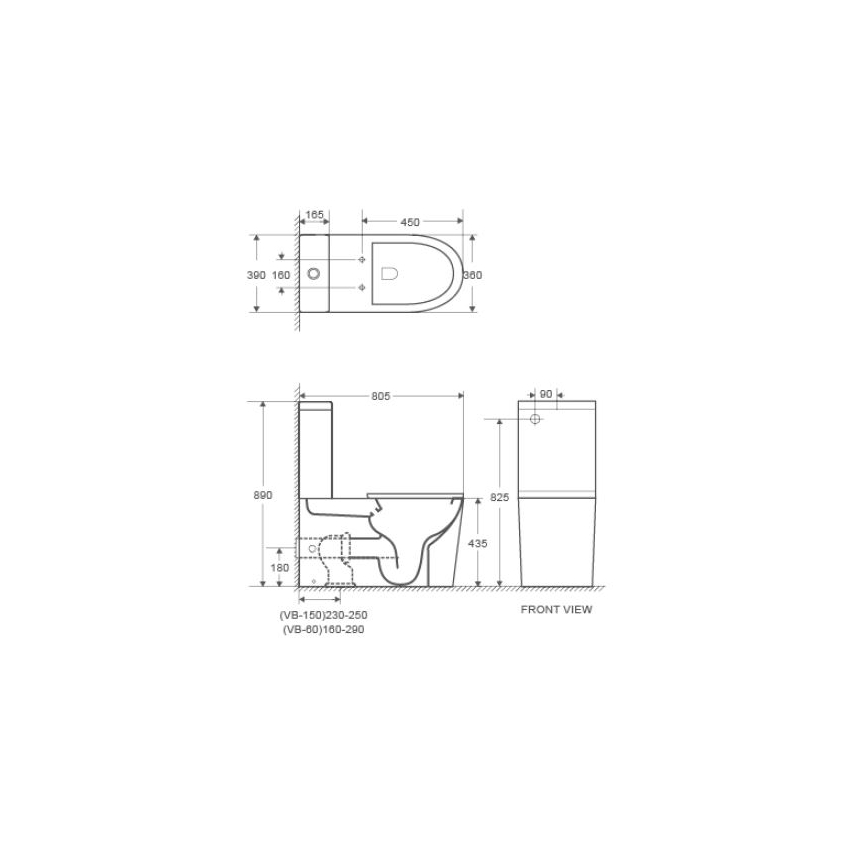 Pani Care Toilet Pan (Rimless) With Slim Duraplas Seat Cover 