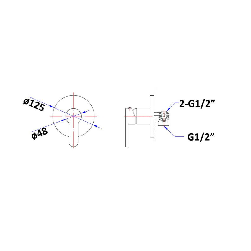 Maya Round Spoon Shaped Handle Wall Mixer Chrome