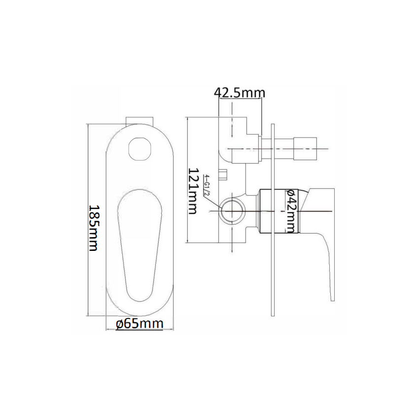 Lava Wall Mixer with Diverter Chrome