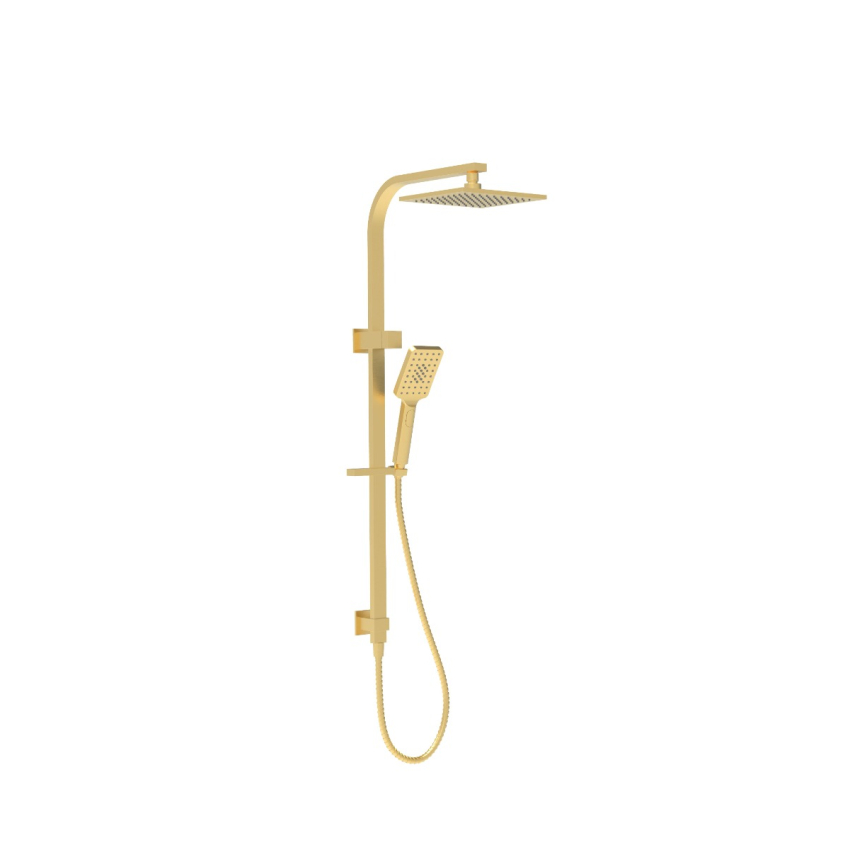 Eden Square Multi-function Shower Set Brushed Gold, 200mm Plastic Shower Head