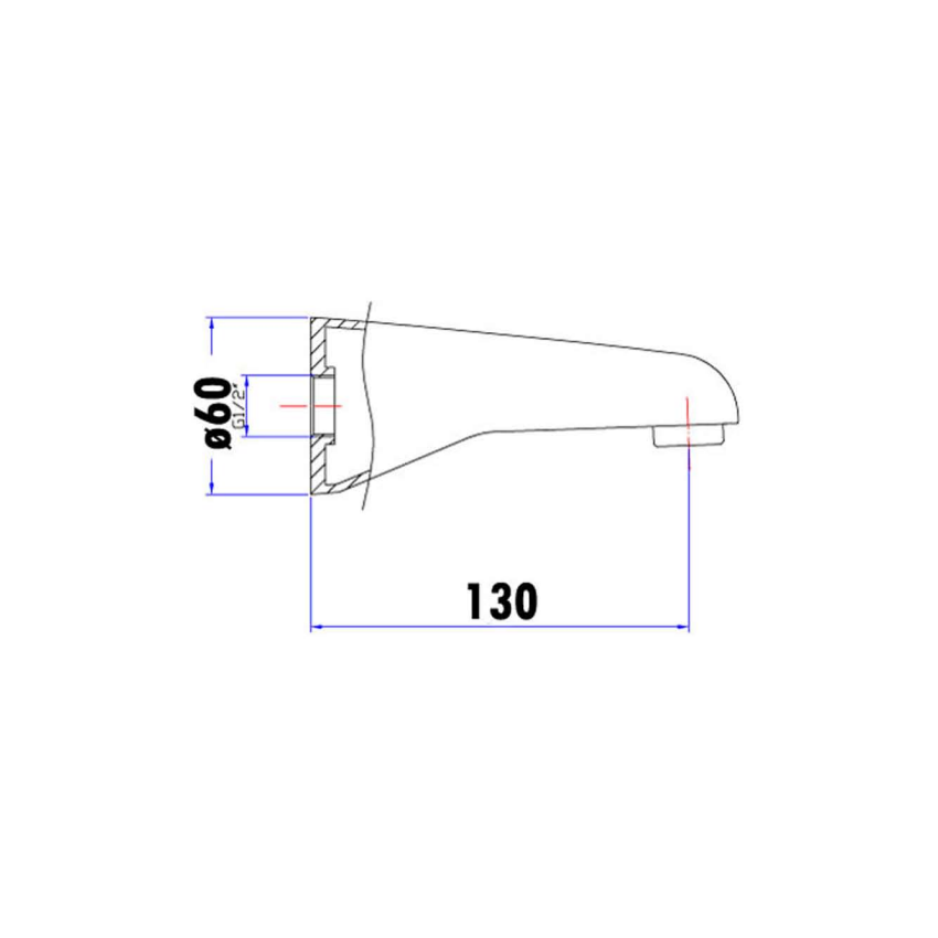 Yale Round Bath Spout Chrome