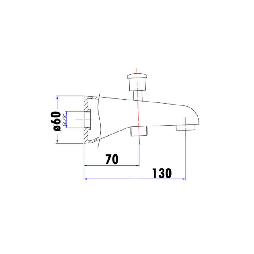 Yale Round Bath Spout With Diverter Chrome