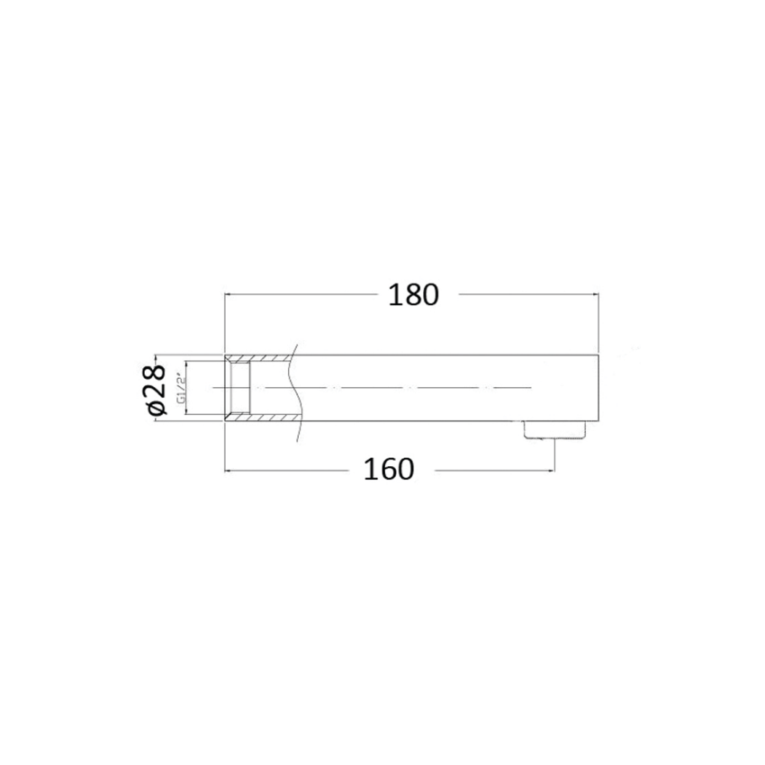 Yale Cylinda Bath Spout Chrome