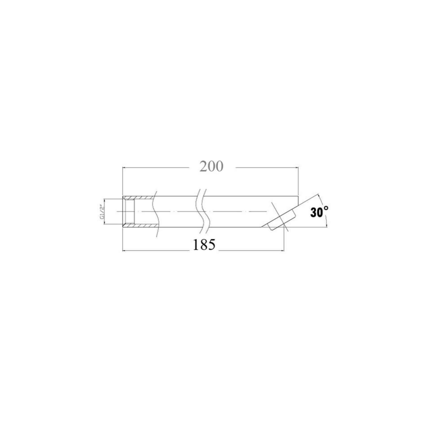 Yale Square Bath Spout 200mm Chrome