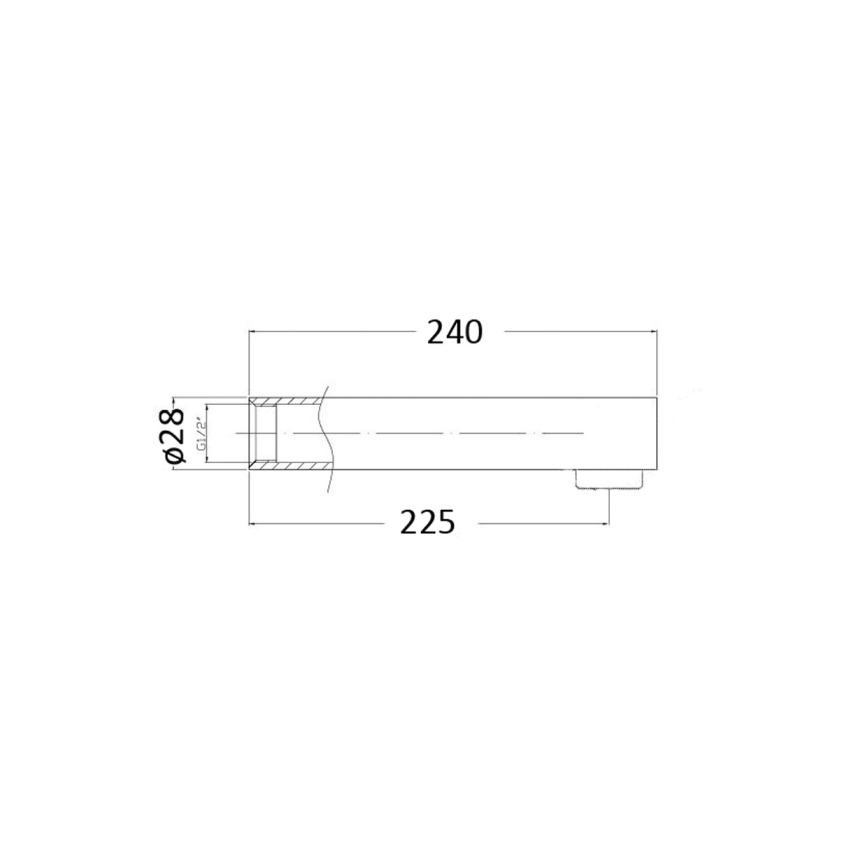 Yale Bath Spout Chrome L:240mm