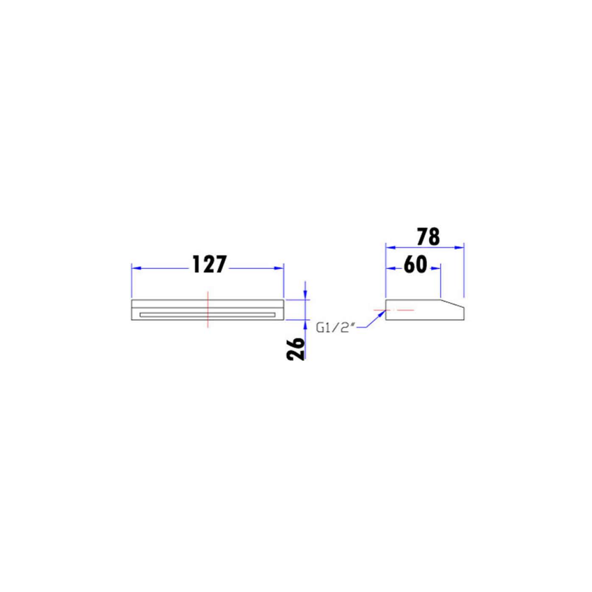 Yale Trapezium Shaped Bath Spout Chrome