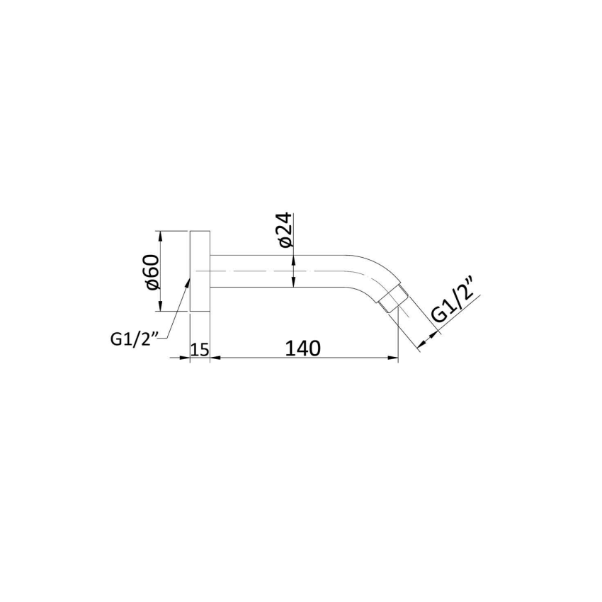 Small Shower Arm Chrome