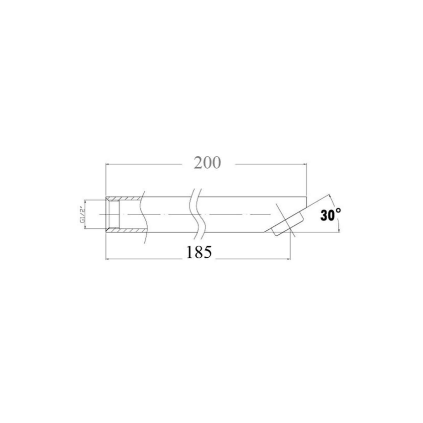 Yale Square Bath Spout 200mm Matt Black