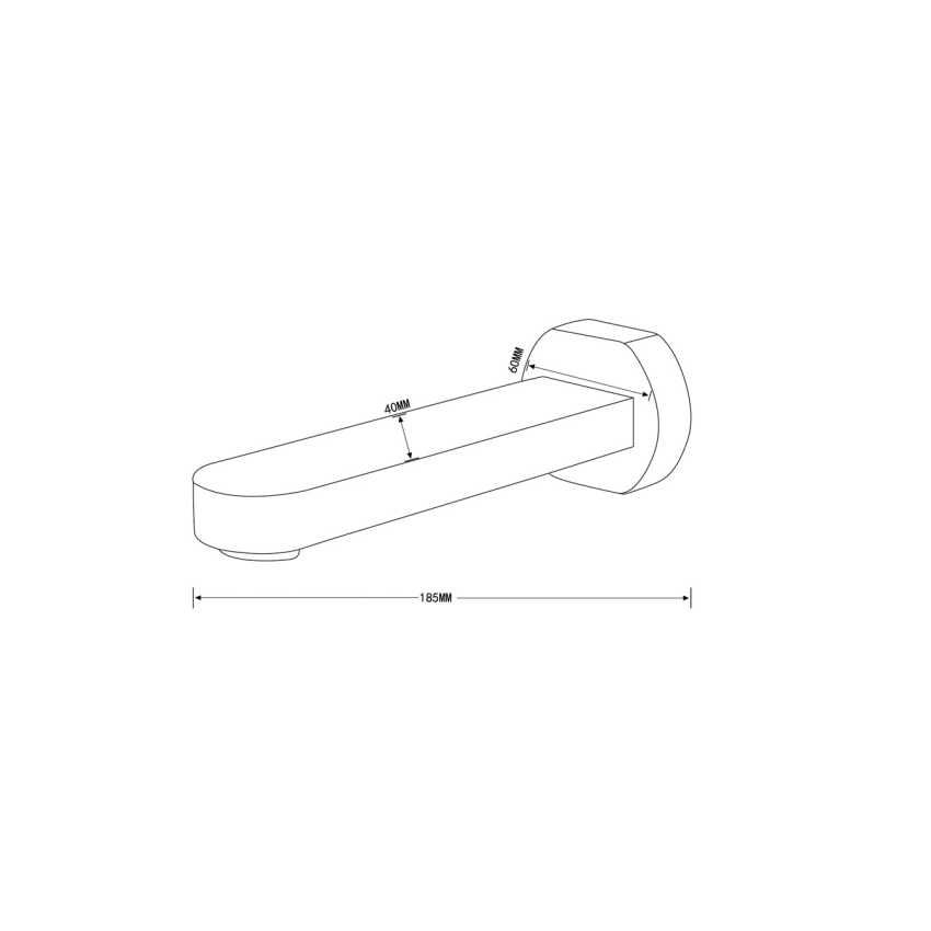 Yale Bath Spout 185mm Chrome