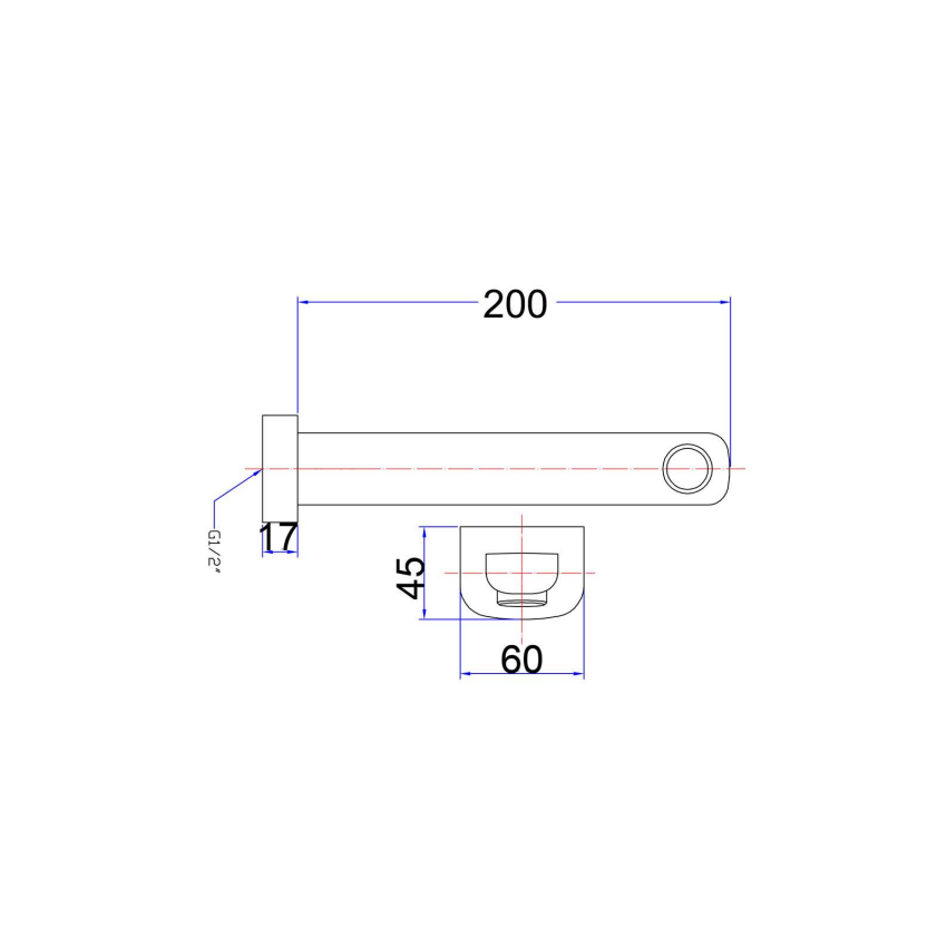 Eden Bath Spout 200mm Chrome