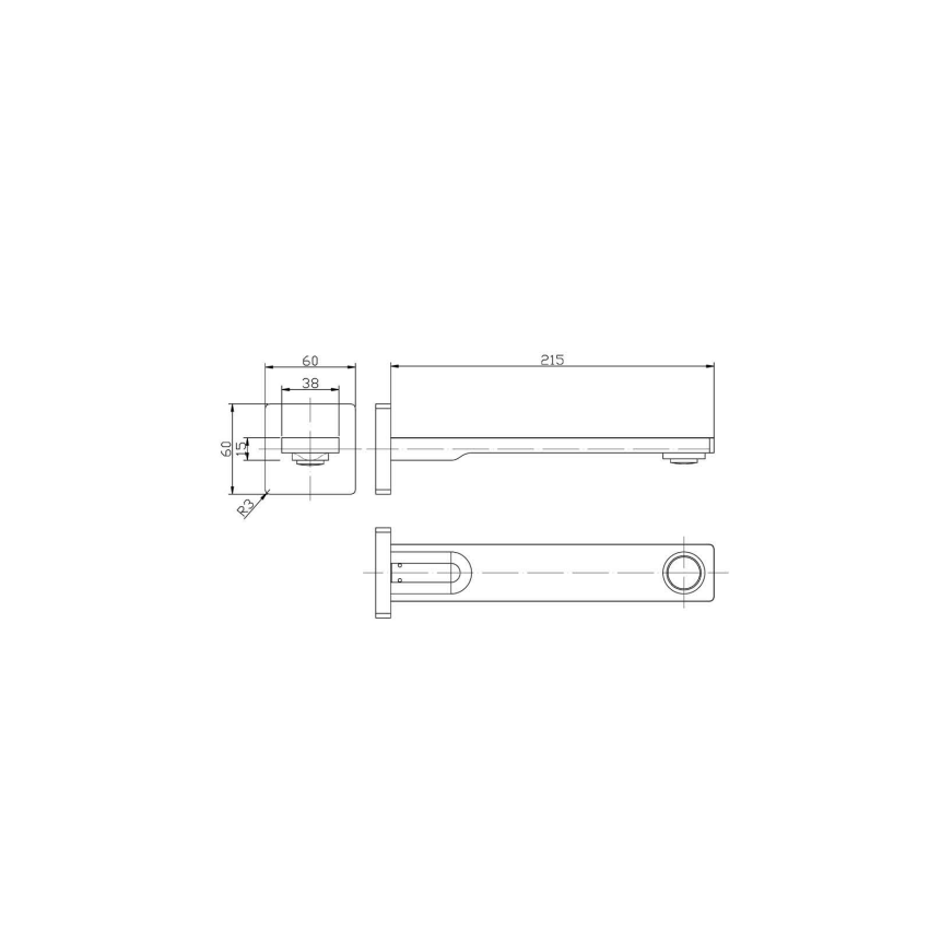 Ruki Bath Spout Chrome