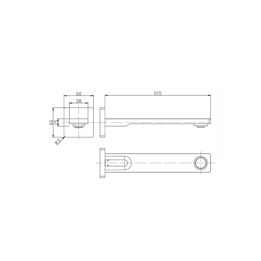 Ruki Bath Spout Matt Black