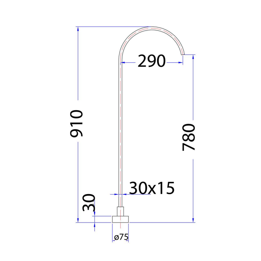 Yale  Rectangle Floor-Mounted Bath Spout (Matt Black) 