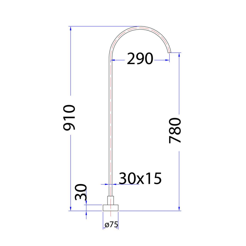 Yale Rectangle Floor-Mounted Bath Spout Chrome