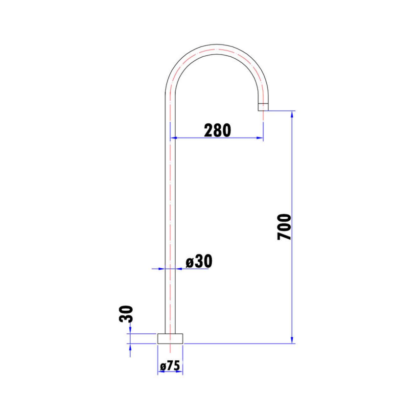 Yale  Round Floor-mounted Bath Spout (Matt Black) 