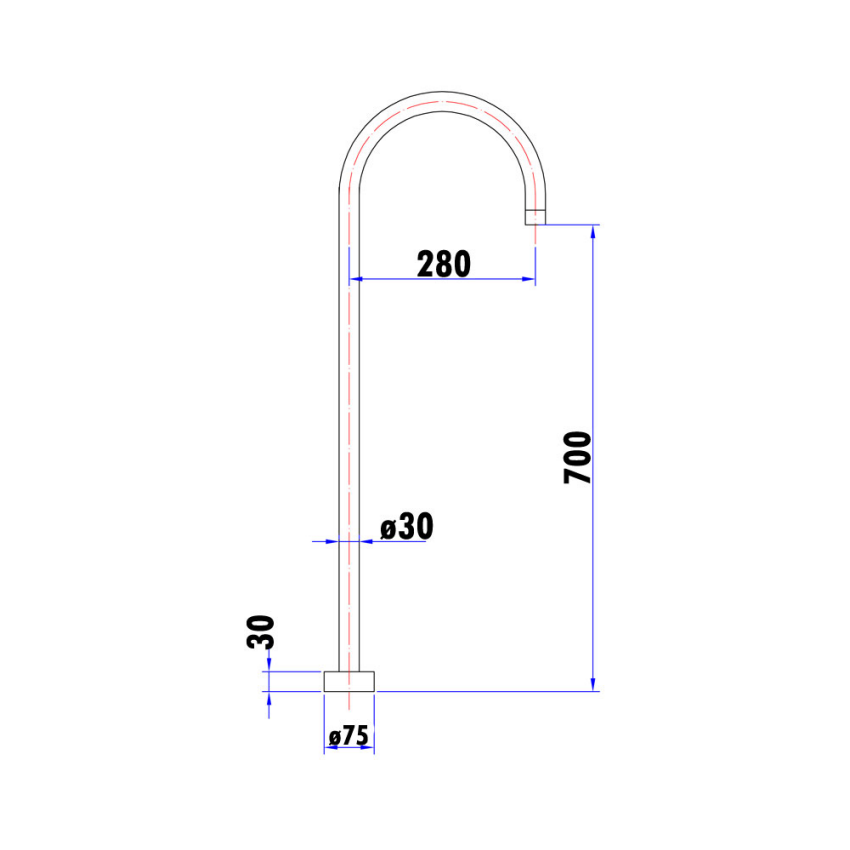 Yale  Round Floor-mounted Bath Spout Brushed Gold 