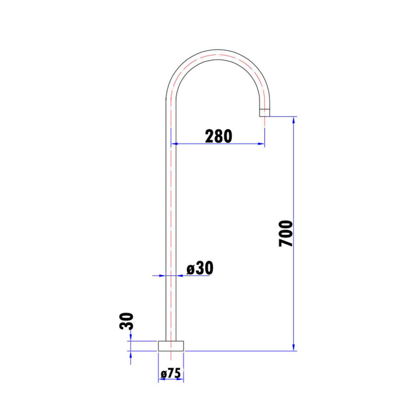 Yale Round Floor-mounted Bath Spout Chrome