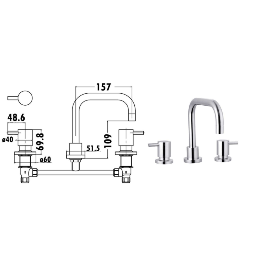 Basin Set 1/4 Turn Chrome
