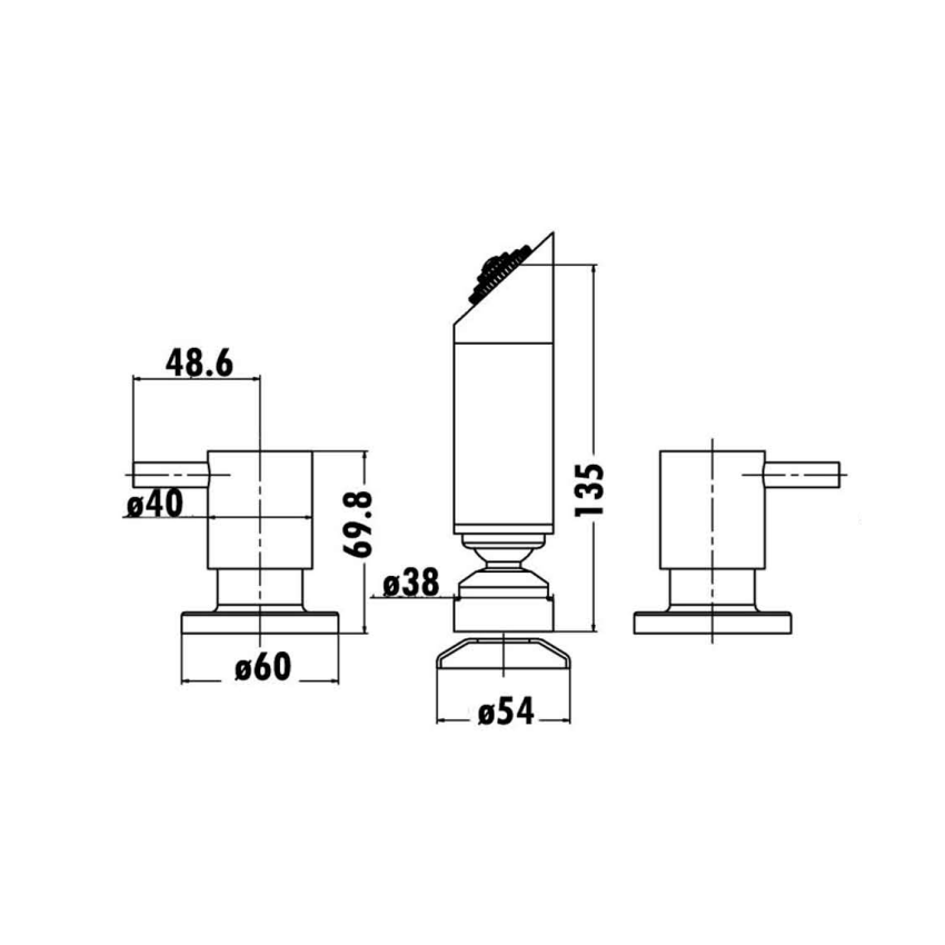 Shower Set 1/4 Turn Chrome