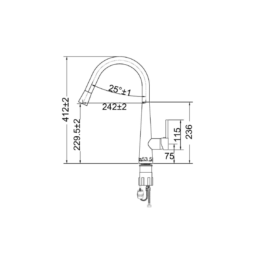Luxa Slim Pull-Out Sink Mixer Chrome