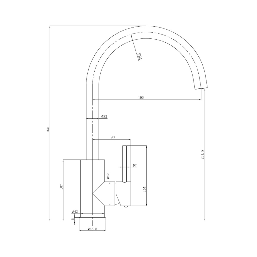 Otus Slimline SS Sink Mixer in Chrome