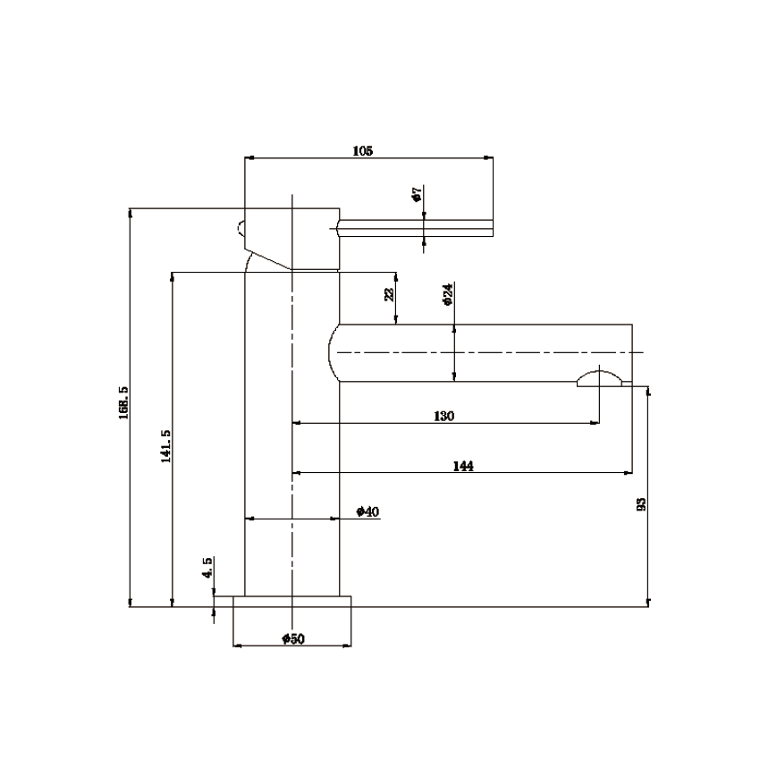 Otus Slimline SS Basin Mixer in Brushed Gold