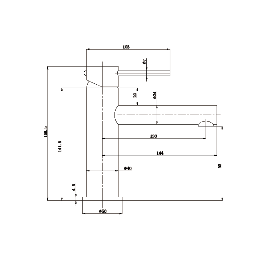 Otus Slimline SS Basin Mixer in Gun Metal 
