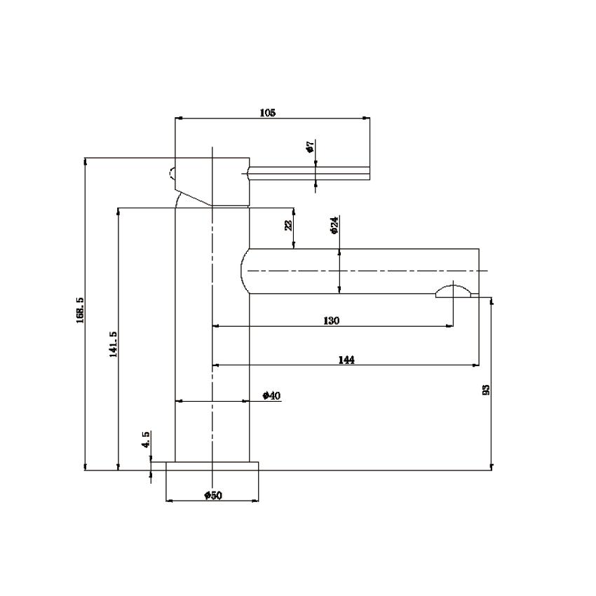 Otus Slimline SS Basin Mixer in Matt Black