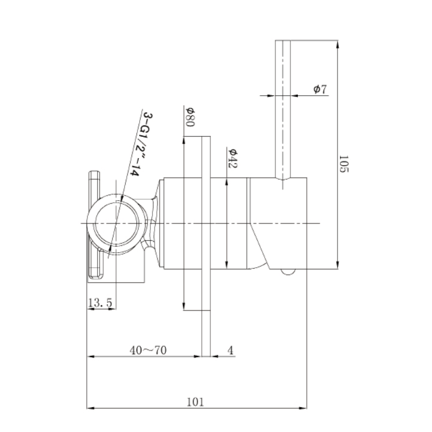 Otus Slimline SS Wall Mixer Trim Kits in Gun Metal 