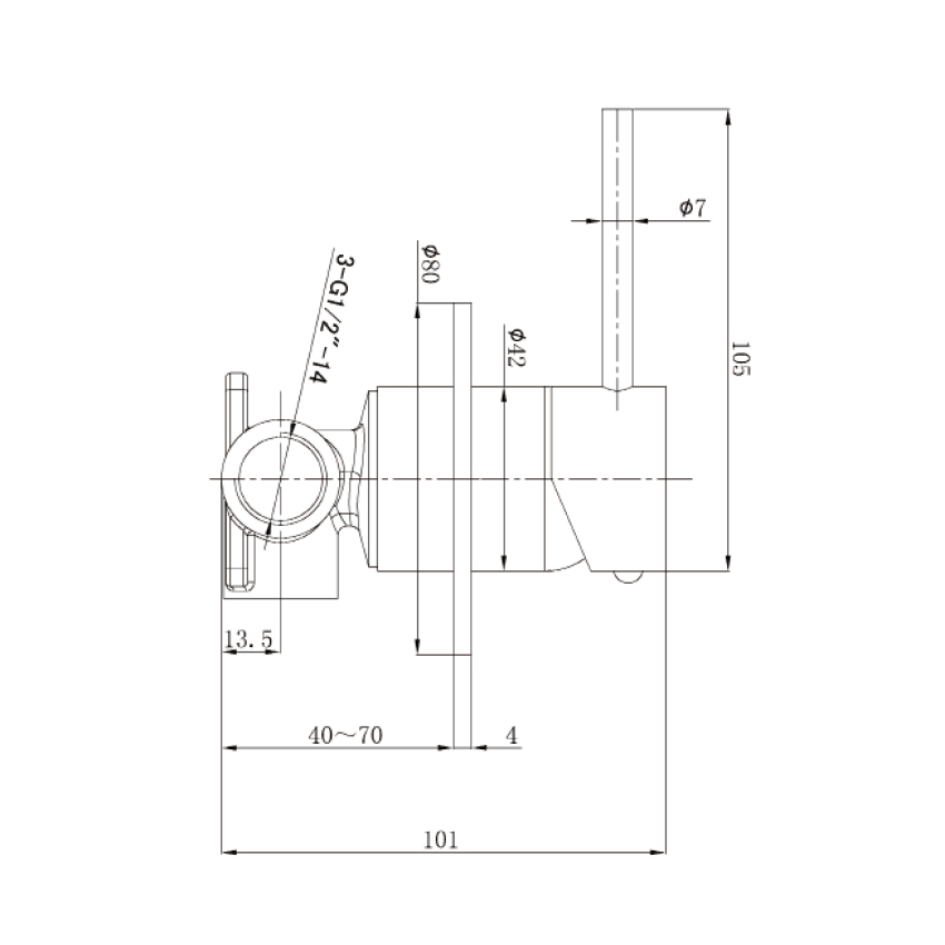 Otus Slimline SS Wall Mixer Trim Kits Brushed Stainless Steel
