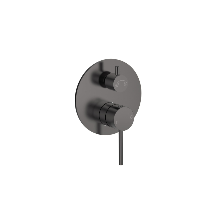 Otus Slimline SS Wall Diverter Mixer Trim Kits in Gun Metal 