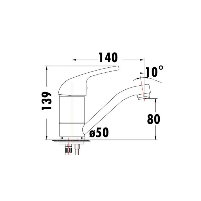 Ruby Slim Rectangle Handle Basin Mixer Chrome