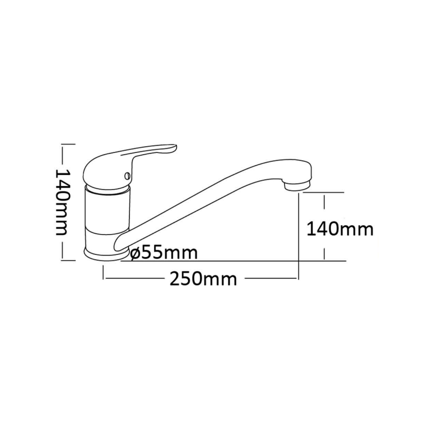 Ruby Slim Rectangle Handle Sink Mixer Chrome