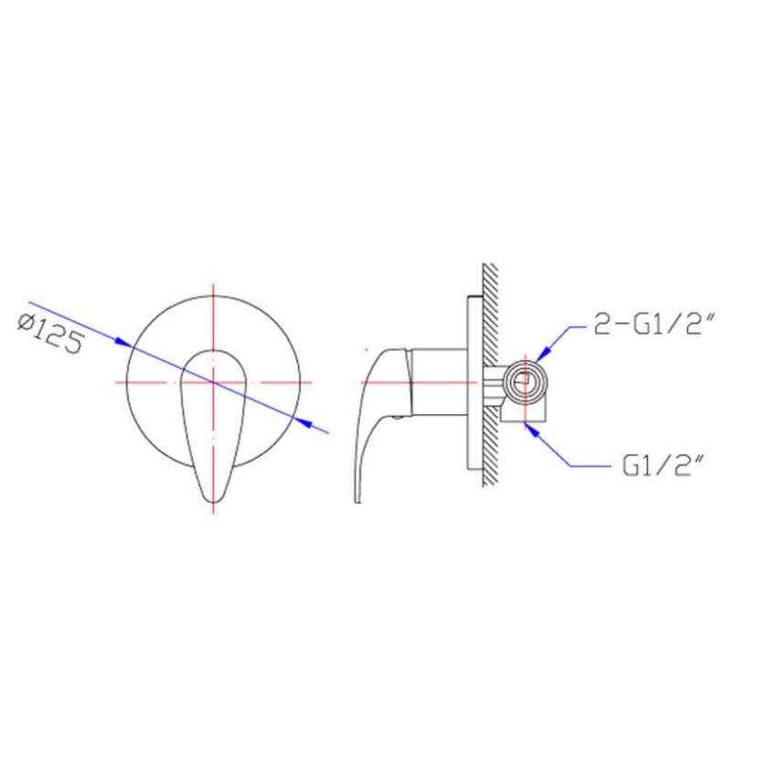 Ruby Wall Mixer Chrome