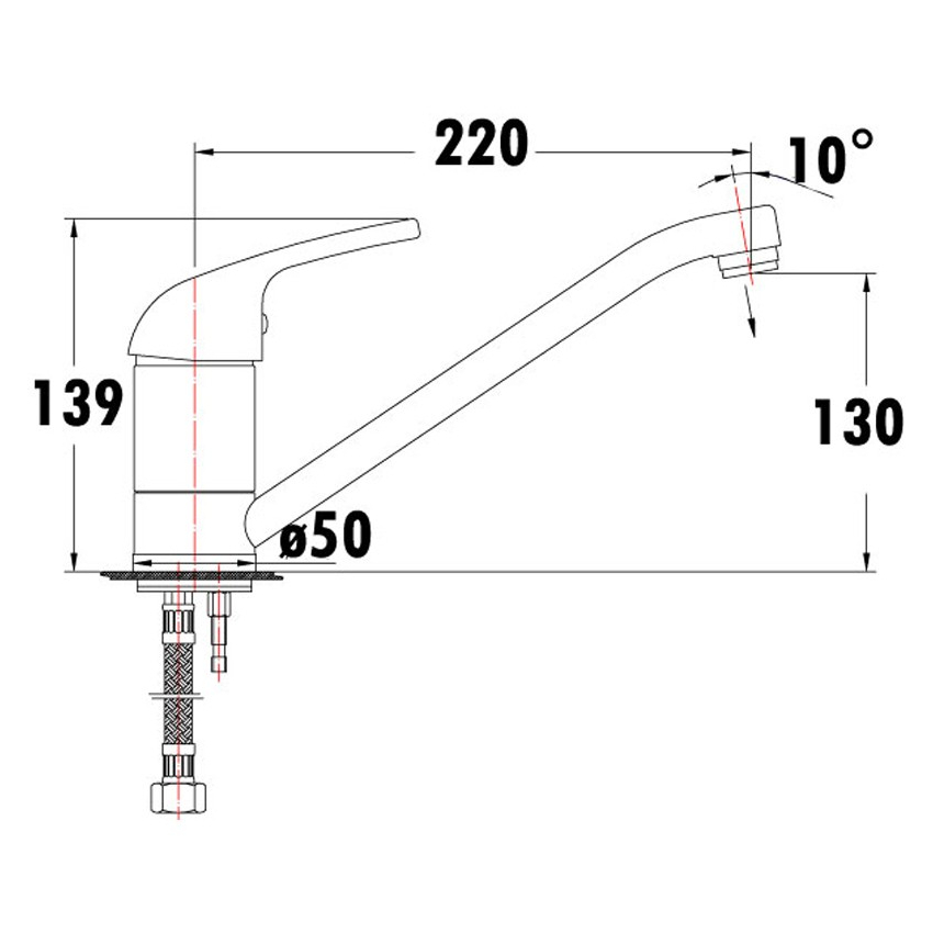 Flick Sink Mixer  Matt Black