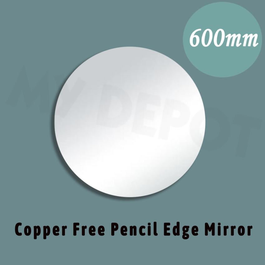 600mm Pencil Edge Round Bathroom Plain Mirror