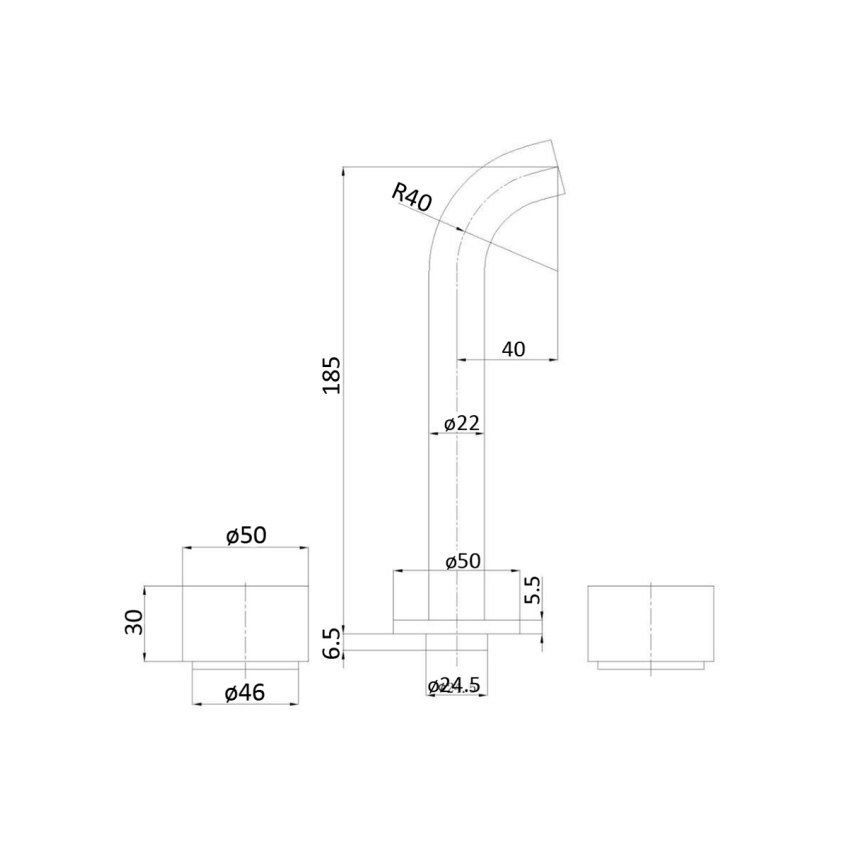 Tana 1/4 turn C/D Bath Set Brushed Nickel