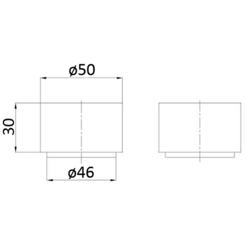 Tana 1/4 turn C/D Wall Top Assembly Matt Black