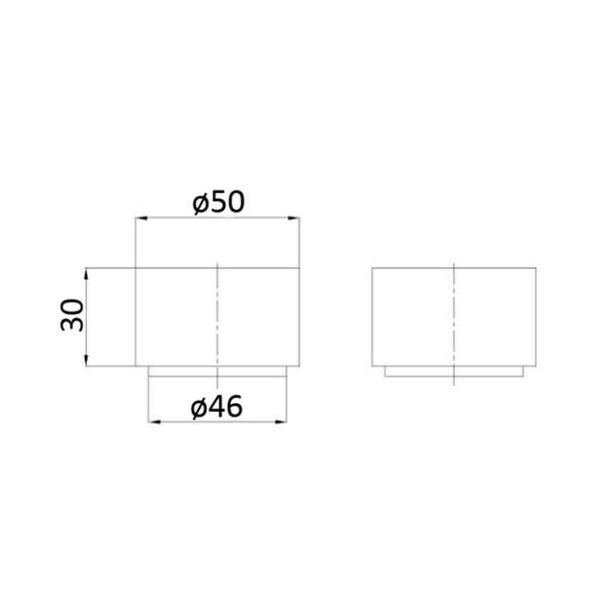 Tana 1/4 turn C/D Wall Top Assembly Chrome
