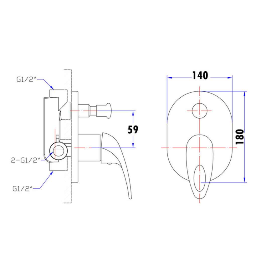 Mina Wall Mixer With Diverter Chrome