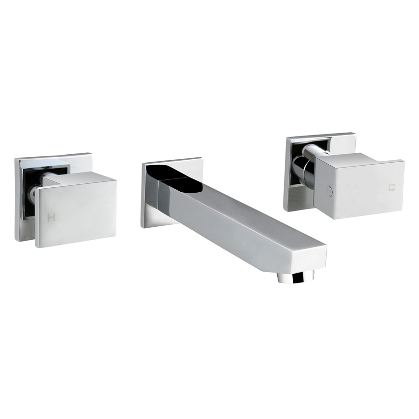 Square Bath Set_1/4 Turn Chrome