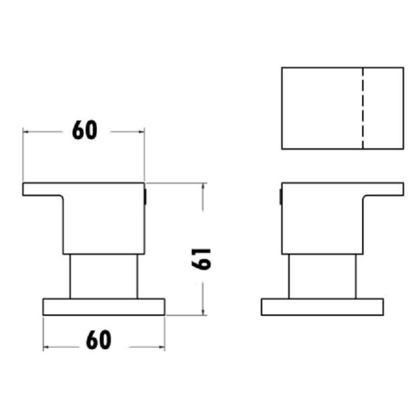 Square Wall Top_4/1 Turn Chrome