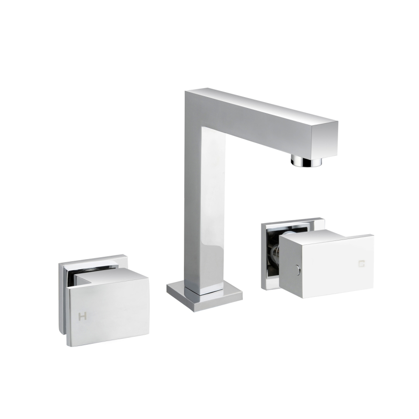 Square Basin Set_4/1 Turn Chrome