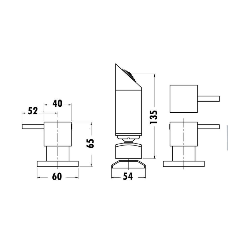 Square Shower Set_4/1 Turn Chrome