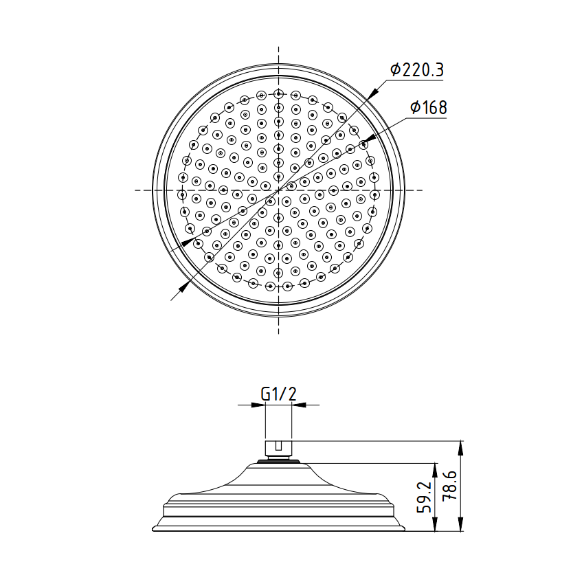 Clasico Shower Head in Matt Black