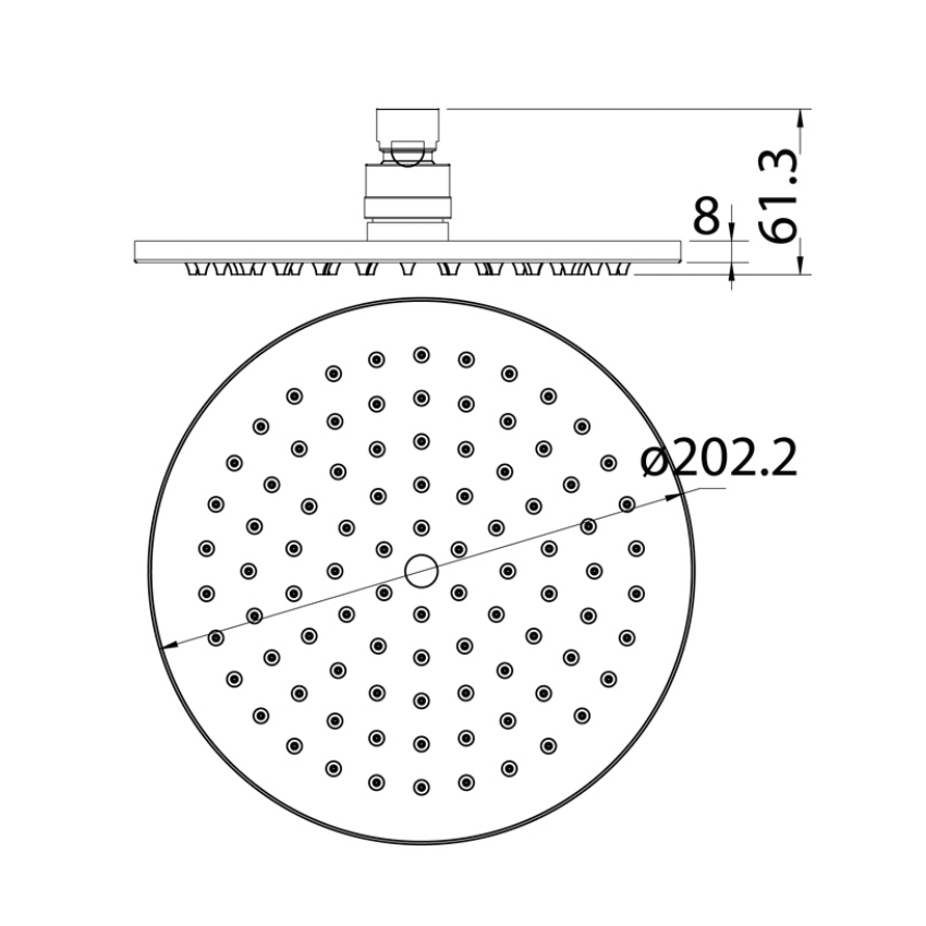 Cora Overhead Shower 200mm Brushed Nickel