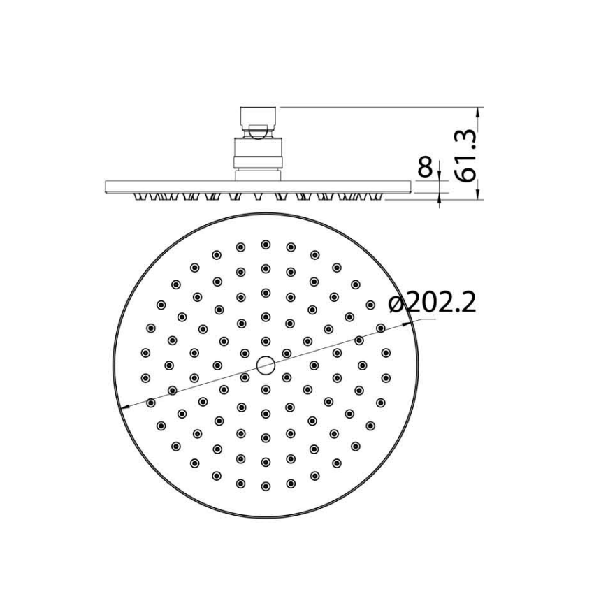 Cora Overhead Shower 200mm Gunmetal