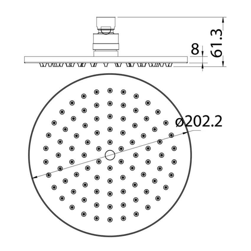Cora Overhead Shower 200mm Chrome